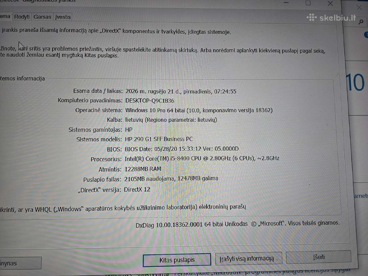 Hp 290 G1 Sff business Pc - nuotraukos Nr. 9