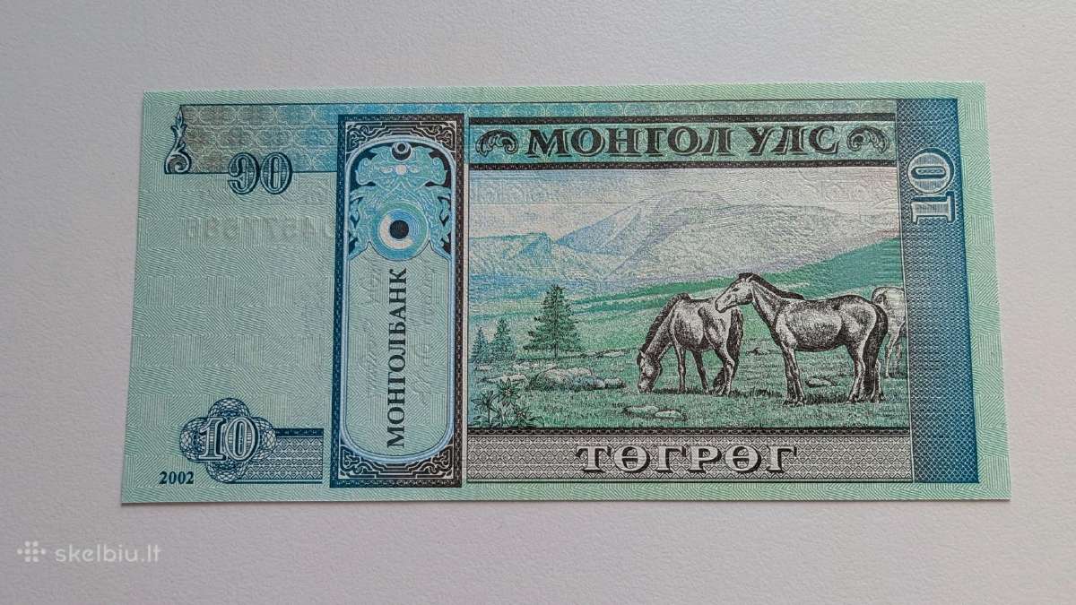 Mongolijos 10 tugrikų 2002 Unc - nuotraukos Nr. 2