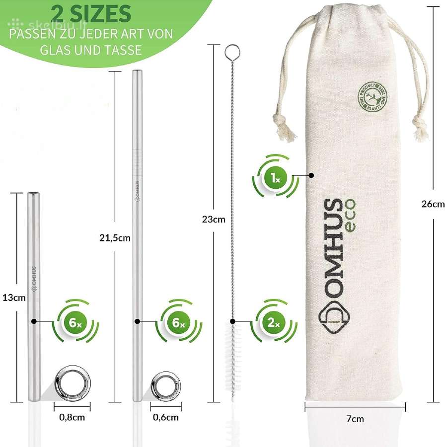 Domhus Eco Premium nerūdijančio plieno šiaudeliai - nuotraukos Nr. 3