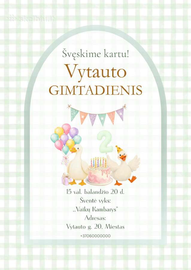 Kvietimai gimtadieniui, krikštynoms - nuotraukos Nr. 2