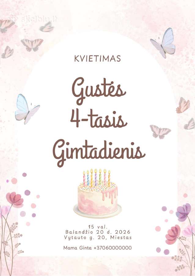 Kvietimai gimtadieniui, krikštynoms - nuotraukos Nr. 3