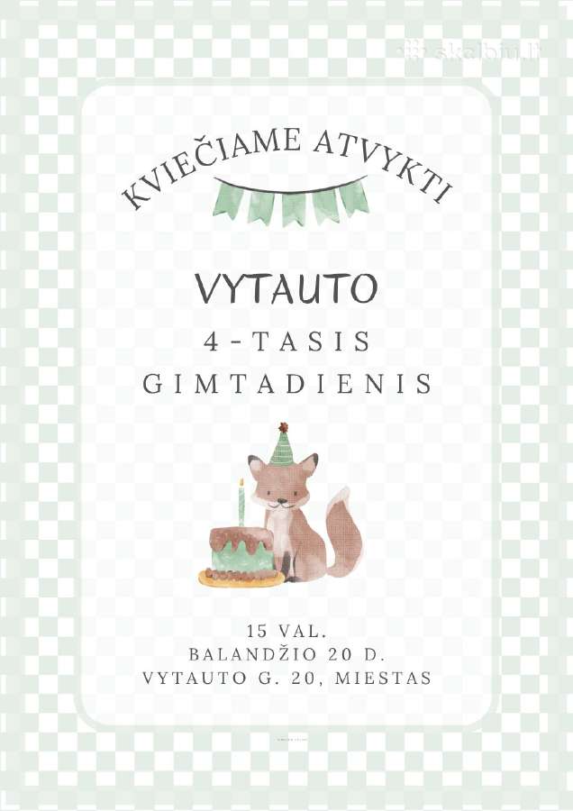 Kvietimai gimtadieniui, krikštynoms - nuotraukos Nr. 5