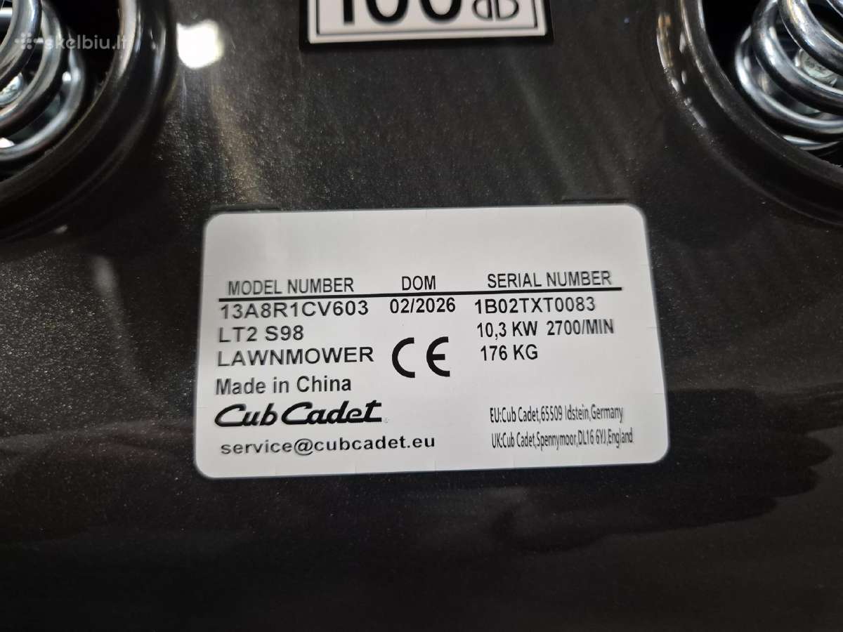 Vejos traktorius cub cadet Lt2 S98 - nuotraukos Nr. 6