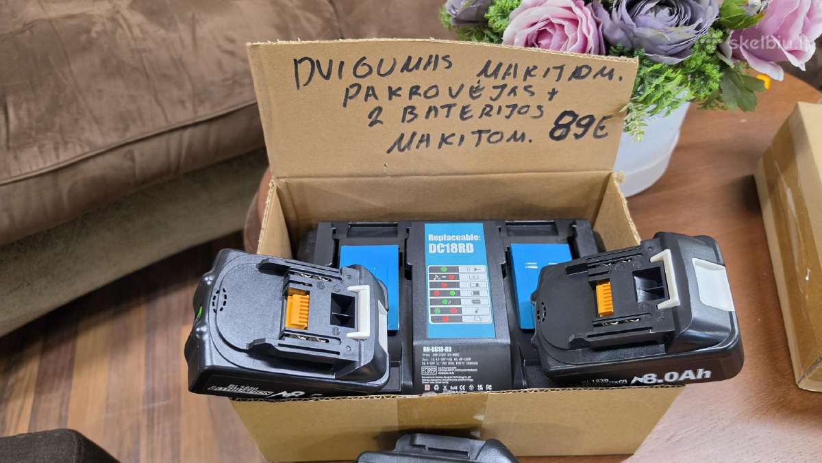 Makitom 18v pakrovejas dvigubas+2baterijos - nuotraukos Nr. 3