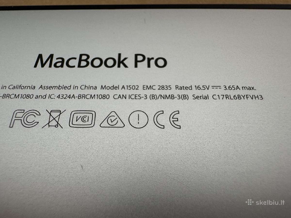 Apple MacBook Pro A1502 - nuotraukos Nr. 4