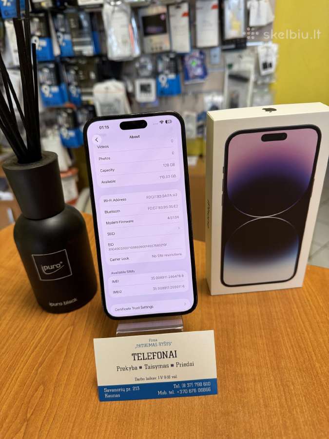 iPhone 14pomax 128gb Black Su Garantija - nuotraukos Nr. 4