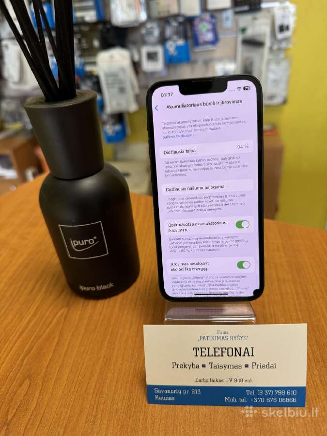 iPhone 13mini 128gb Black Su Garantija - nuotraukos Nr. 3