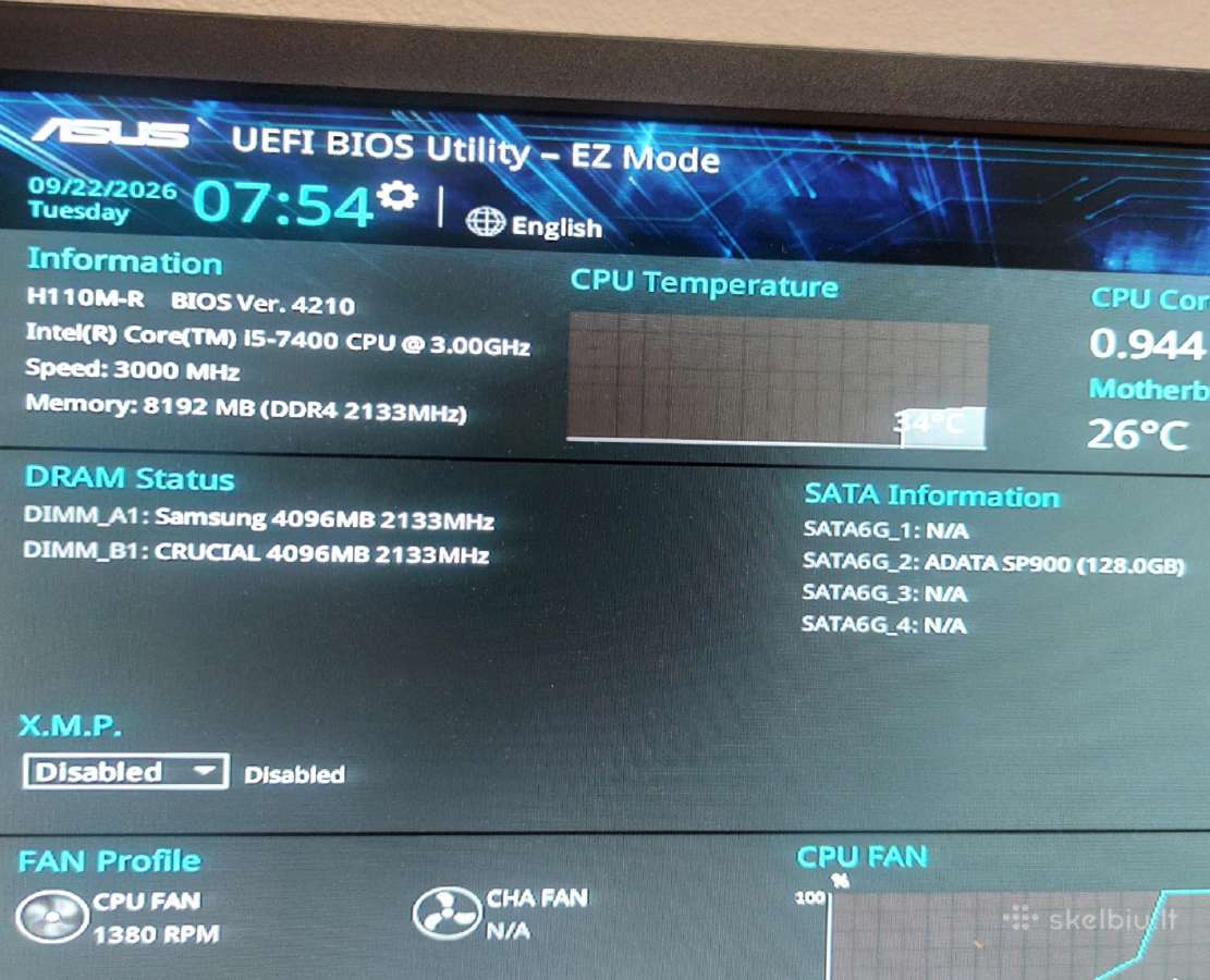 Kompiuteris I5-7400 8gb SSD 128gb - nuotraukos Nr. 2