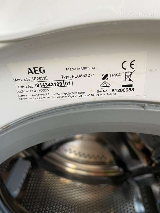 Kompaktiška Aeg skalbyklė iki 6 kg - nuotraukos Nr. 2