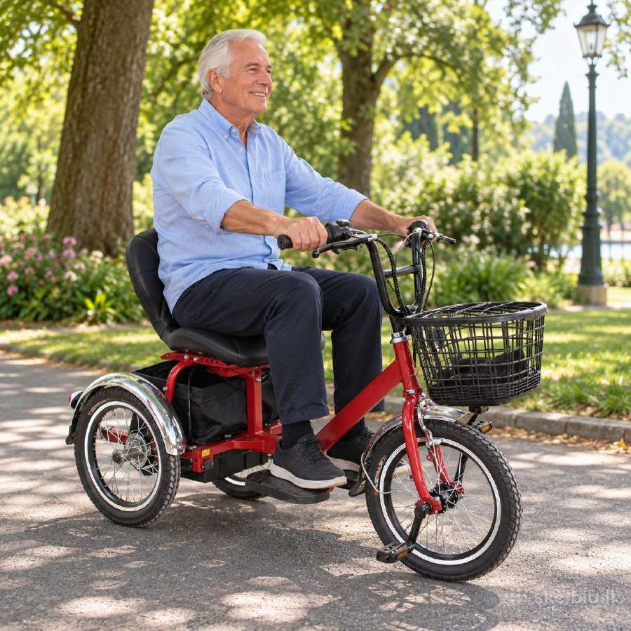 Elektrinis triratis skuteris T06b su pedalais - nuotraukos Nr. 11