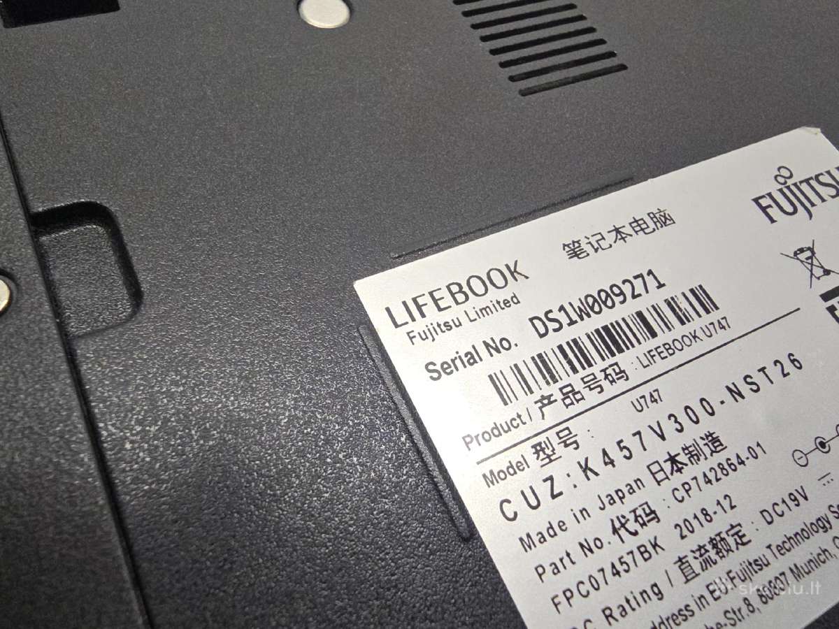 70vnt Fujitsu U747 i5 4-16gb 128-512gb - nuotraukos Nr. 3