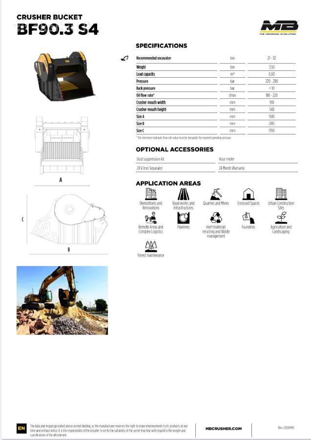 Išpardavima MB Crusher Bf90.3 S4 smulkinimo kauša - nuotraukos Nr. 2