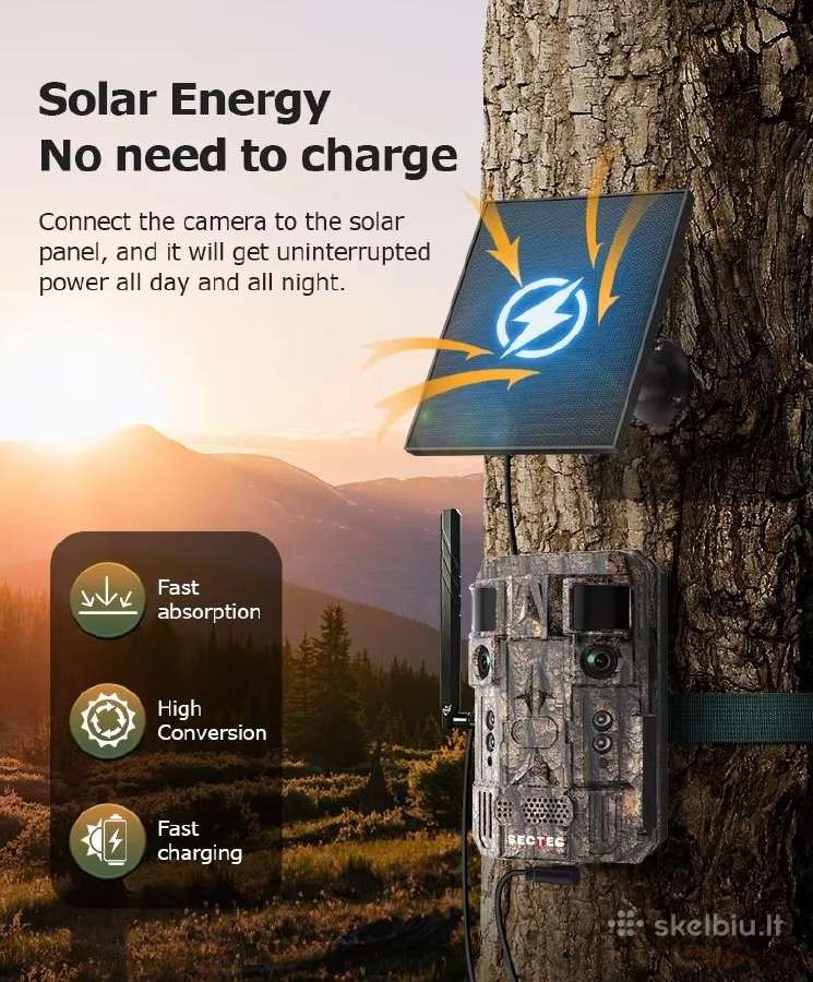 Medžioklinė kamera 4G 24mp Dual Len+ai+GPS+no-glow - nuotraukos Nr. 10