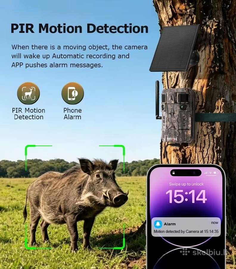 Medžioklinė kamera 4G 24mp Dual Len+ai+GPS+no-glow - nuotraukos Nr. 12