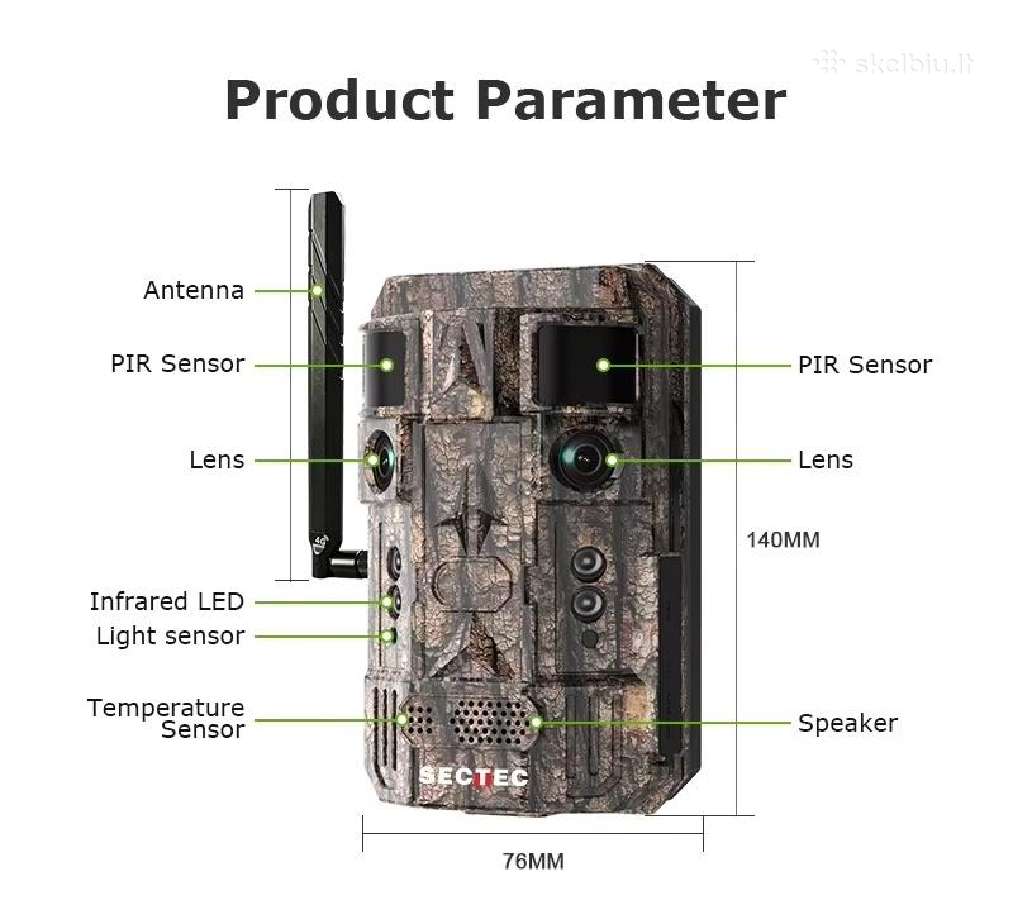 Medžioklinė kamera 4G 24mp Dual Len+ai+GPS+no-glow - nuotraukos Nr. 17