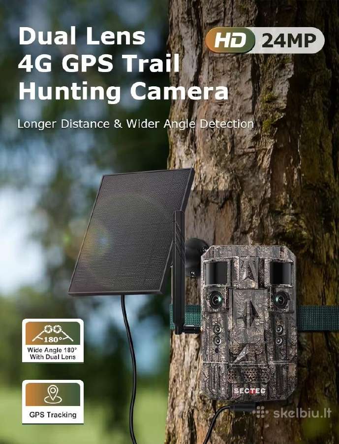 Medžioklinė kamera 4G 24mp Dual Len+ai+GPS+no-glow - nuotraukos Nr. 3