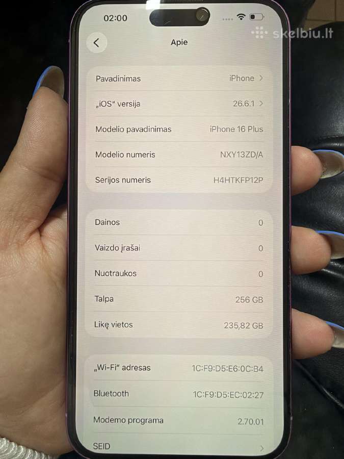 iPhone 16 plus (Pink )256gb - nuotraukos Nr. 4