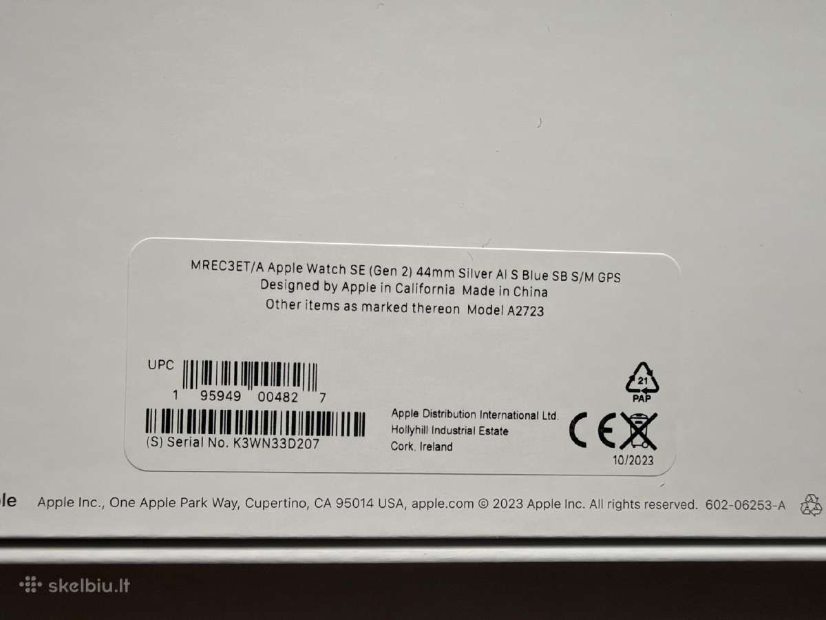 Apple Watch Se 2 44 Silver su papildoma apyranke - nuotraukos Nr. 7