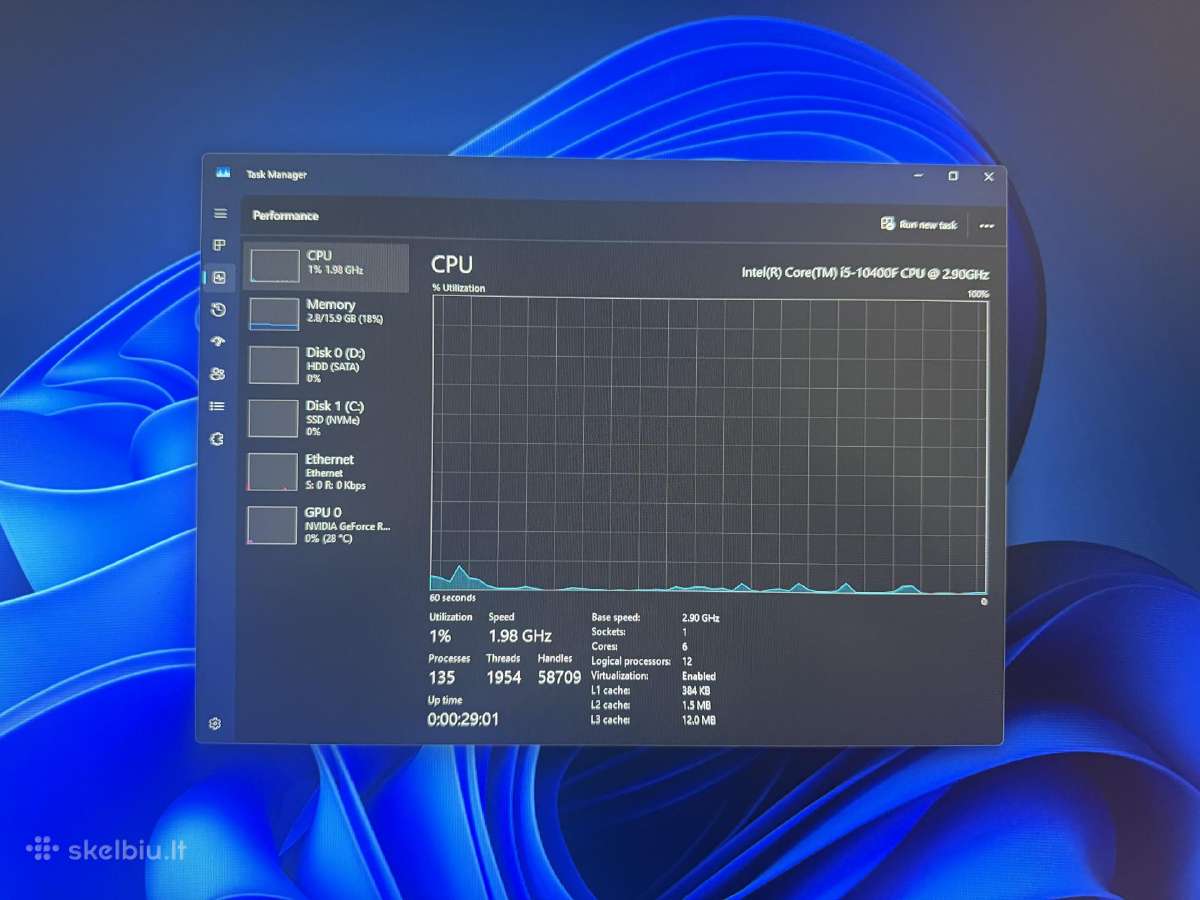 Galingas kompiuteris i5 10th / Rtx 3060 Ti / 16gb - nuotraukos Nr. 9