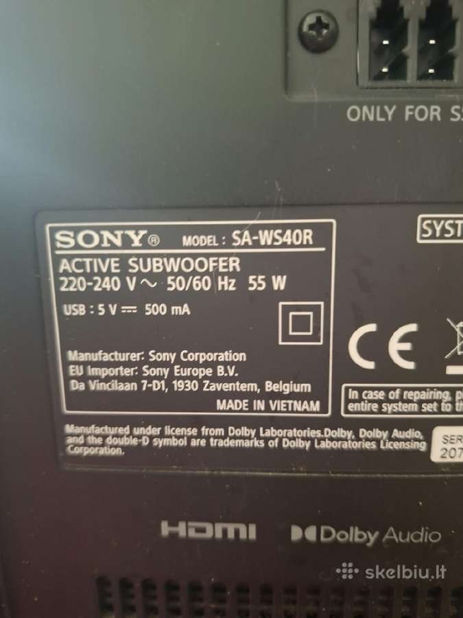 Parduodu Sony Soundbar garso aparatura - nuotraukos Nr. 7