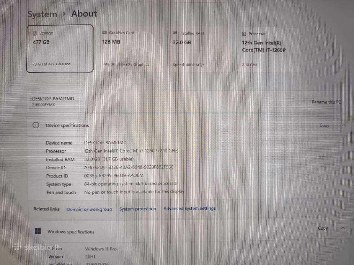 Thinkpad T14s Fhd+ I7-1260p 32gb 512gb 0% A Grade - nuotraukos Nr. 4