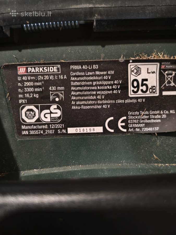 Parkside Prma 40-li B3 ant daliu - nuotraukos Nr. 2