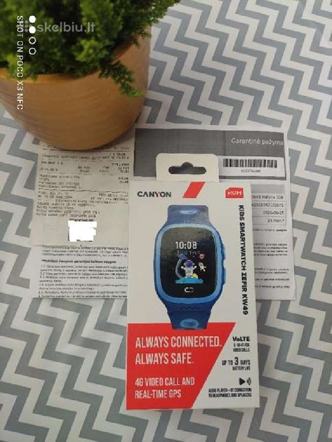 Naujas vaikiškas Canyon smartwatch Zefir Kw49 - nuotraukos Nr. 3