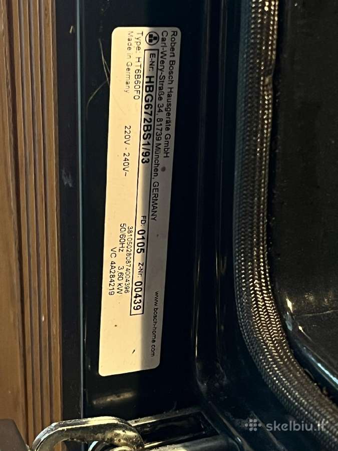 Bosch Serie 8 orkaitė Hbg672bs1, pirolizė, 71 l - nuotraukos Nr. 4