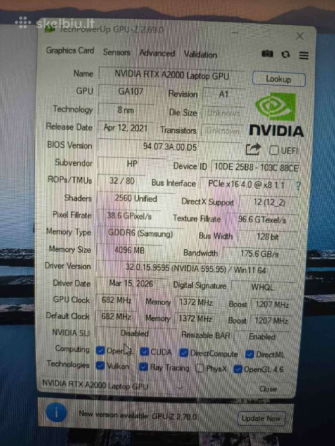 Zbook Fury G8 i7-11850h 32gb 512gb Rtx A2000 4gb - nuotraukos Nr. 6