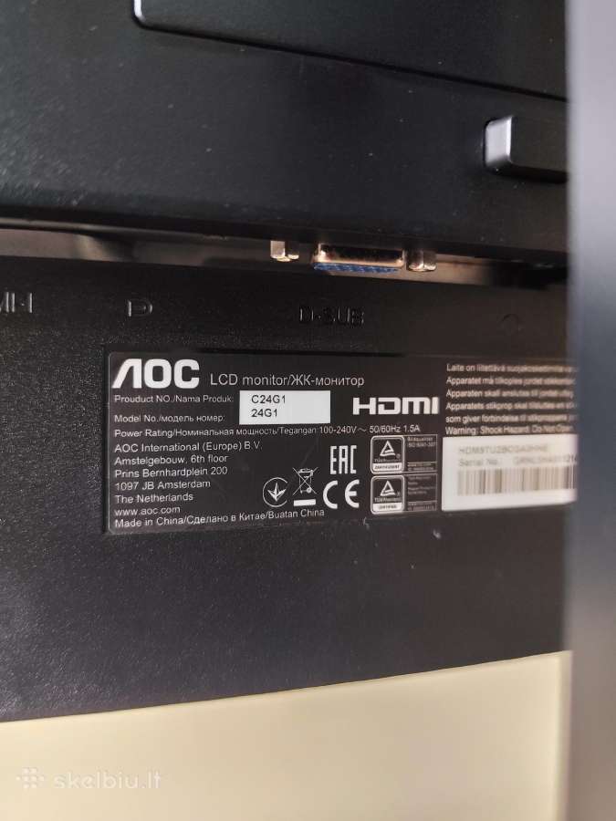 Aoc C24g1 144hz curved Va Fhd monitorius - nuotraukos Nr. 5