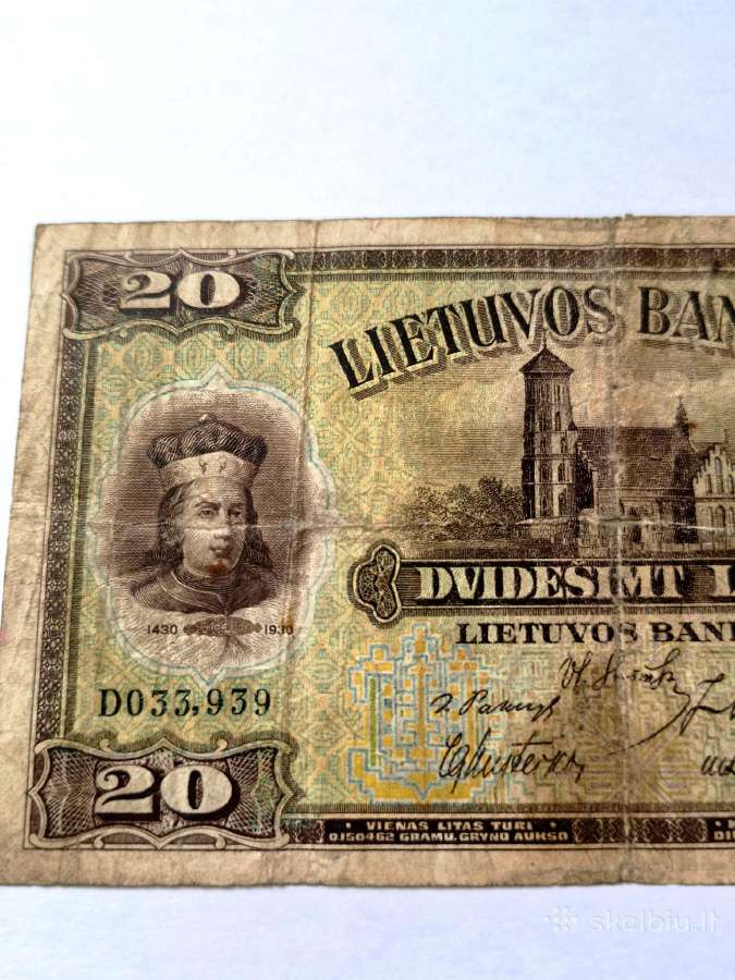 20 litų Lietuvos tarpukaris - nuotraukos Nr. 3