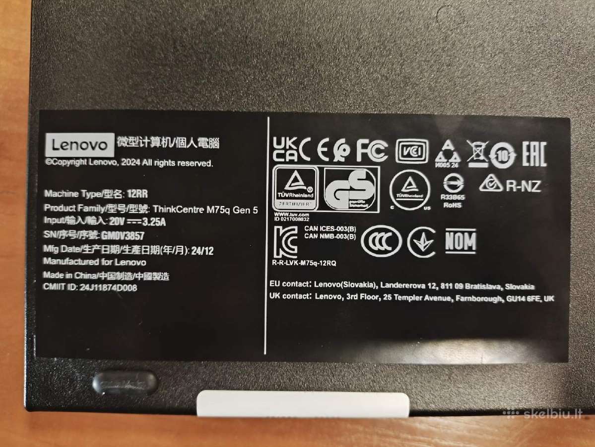 Lenovo Mini Pc R5 8500ge 16/256gb 2028-05-14 - nuotraukos Nr. 3