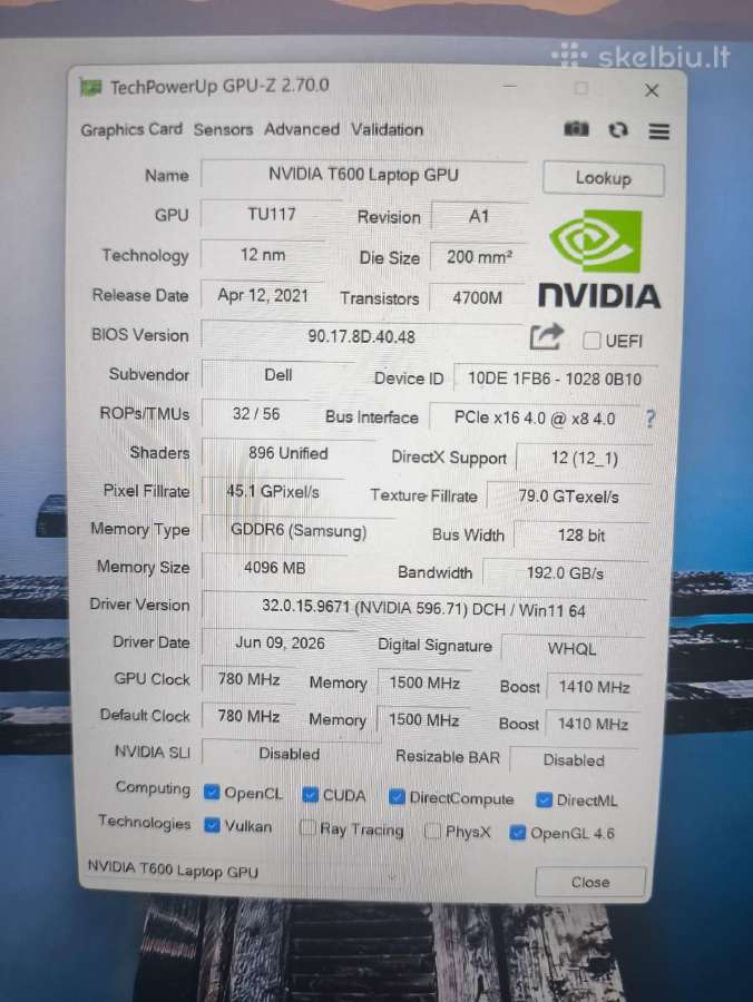 Precision 3571 4k i7-12700h 64gb 512gb T600 4gb - nuotraukos Nr. 6