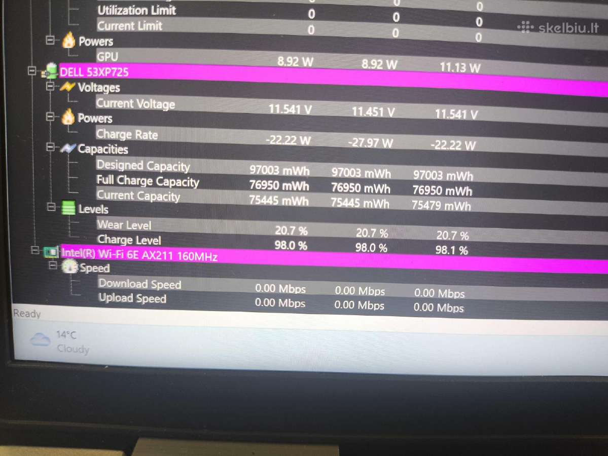 Precision 3571 4k i7-12700h 64gb 512gb T600 4gb - nuotraukos Nr. 7