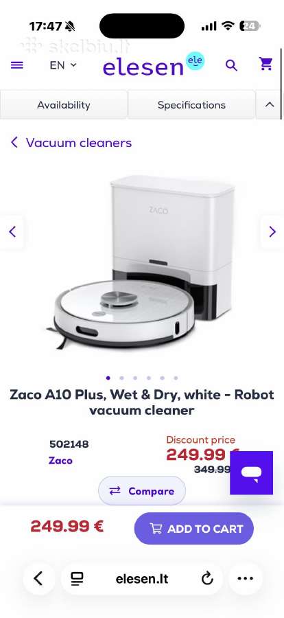 Zaco a10 plussiurblys robotas (beveik nenaudotas - nuotraukos Nr. 3