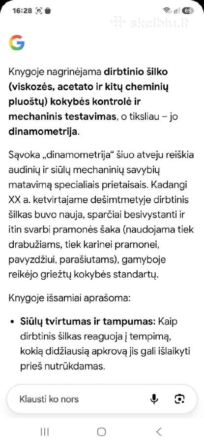 Dirbtinio šilko dinamometrija - nuotraukos Nr. 5
