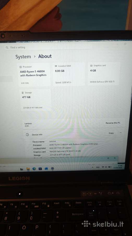 Lenovo Legion 5 15arh05 - nuotraukos Nr. 8