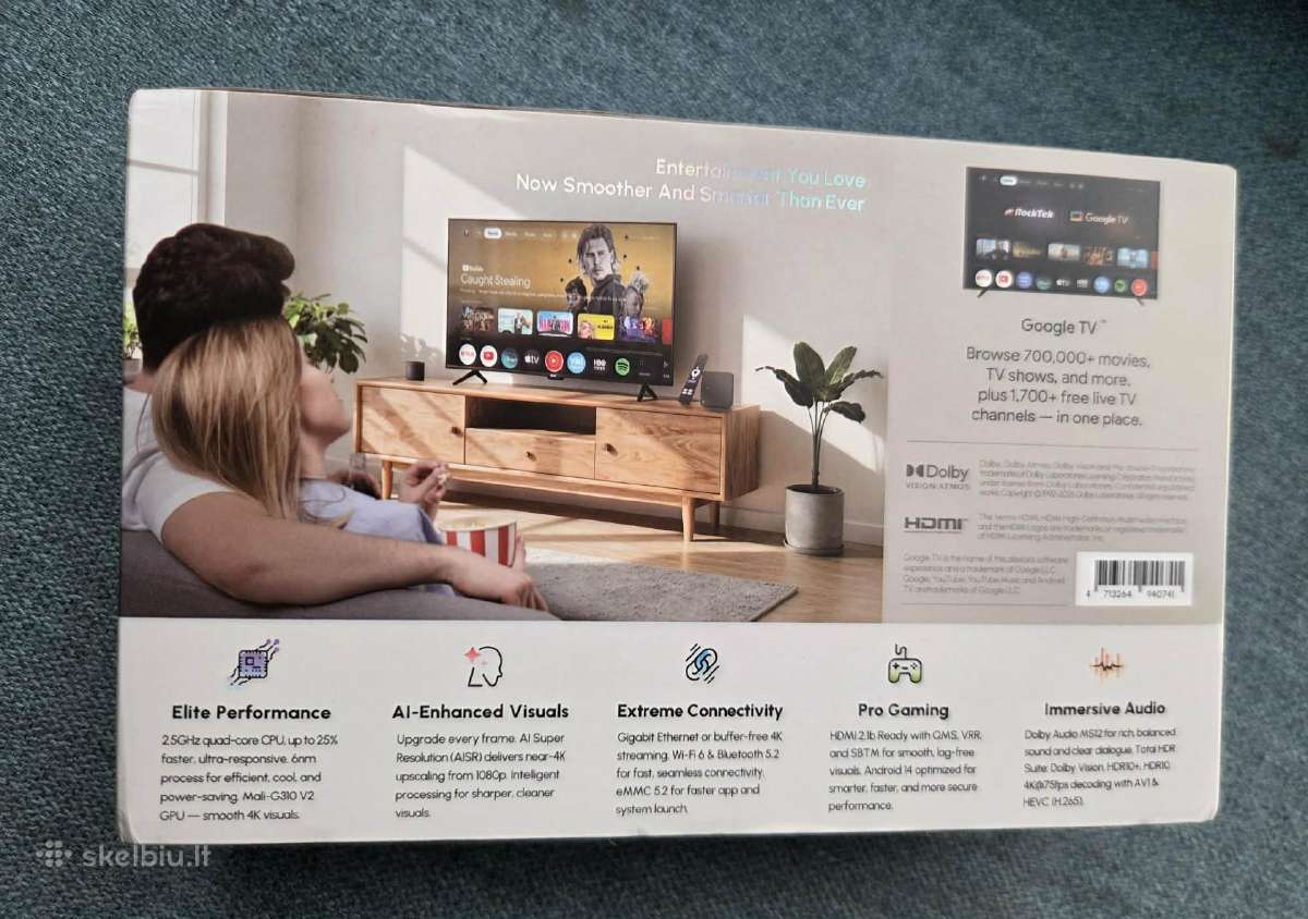 Parduodu nauja Rocktek G2s Uhd Google TV priedeli - nuotraukos Nr. 2