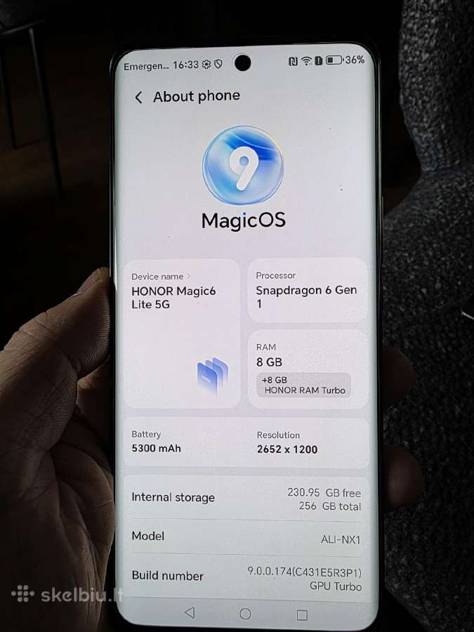 Honor Magic 6 Lite 5G 256gb - nuotraukos Nr. 7