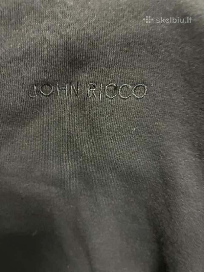 Originalus juodas John Ricco džemperis su gobtuvu - nuotraukos Nr. 3