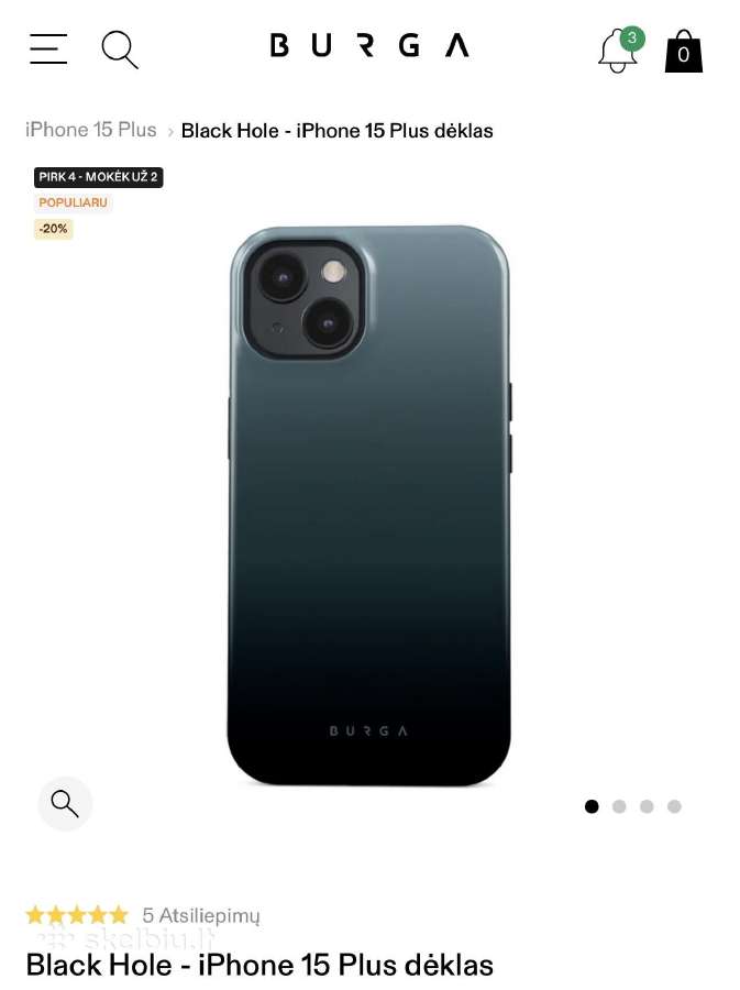 Burga Black Hole - iPhone 15 Plus dėklas - nuotraukos Nr. 3