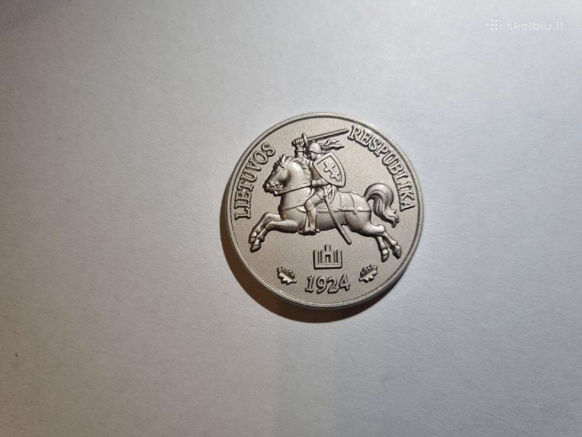 5 Litai 1924m Bandyminė moneta nebuvo išleista. - nuotraukos Nr. 2