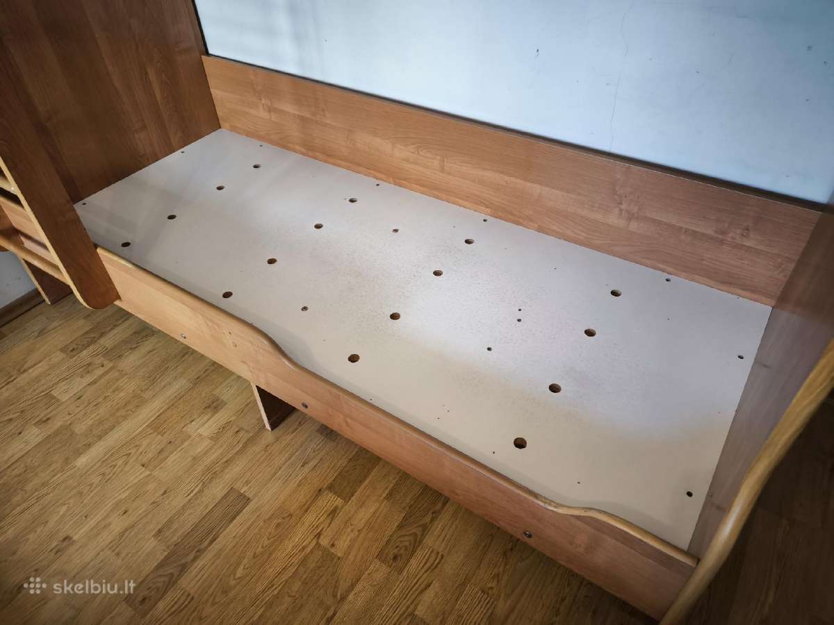 Medinė dviaukštė lova su 2 čiužiniais Lionas Mieg - nuotraukos Nr. 8