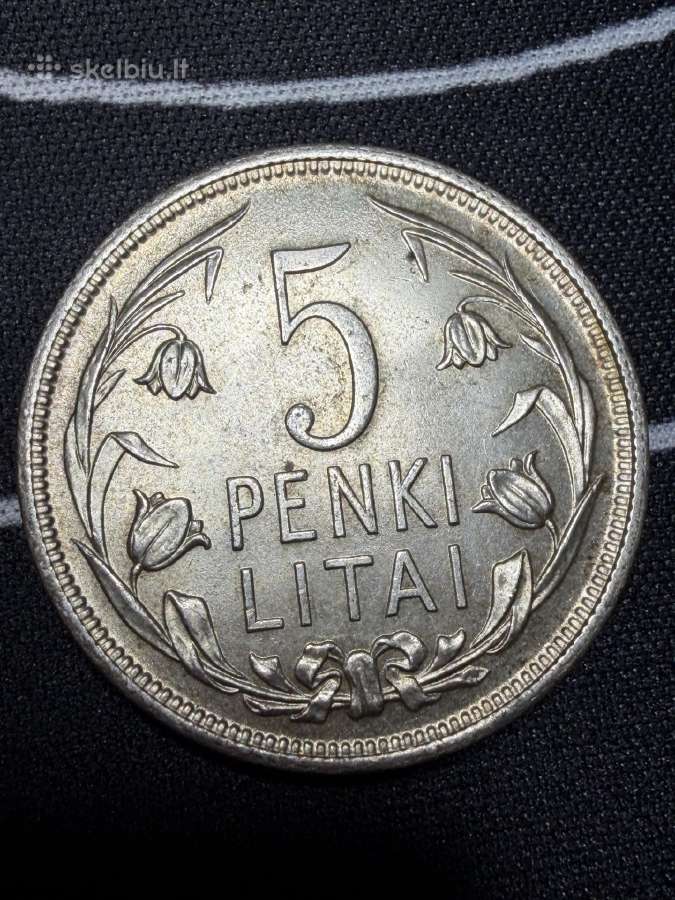 Parduodama 1925 m. Lietuvos Respublikos 5 litų - nuotraukos Nr. 4