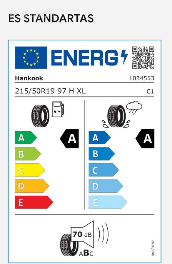 Vasarines Hankook padangos 215/50 r19 4vnt - nuotraukos Nr. 3