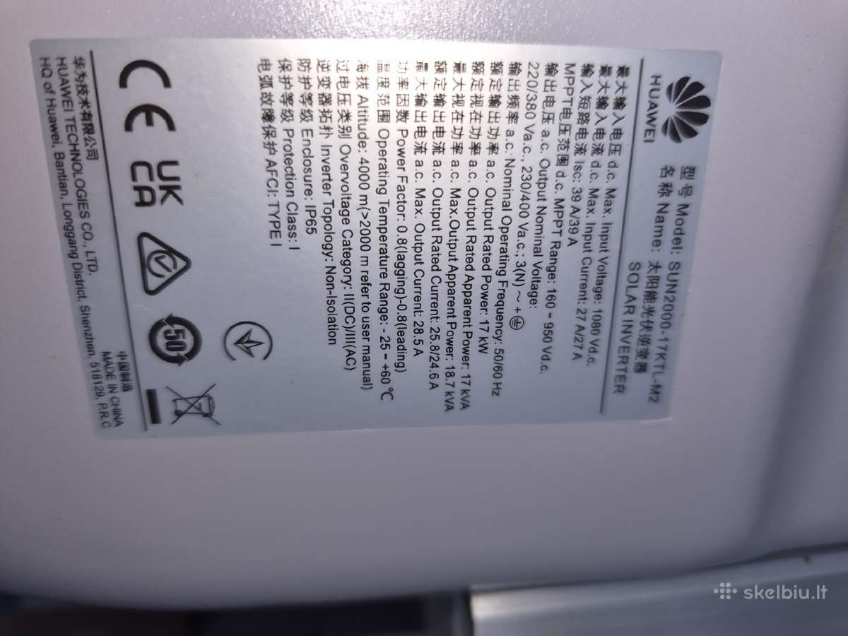 Huawei Sun2000-17ktl-m2 17 kw inverteris - nuotraukos Nr. 6