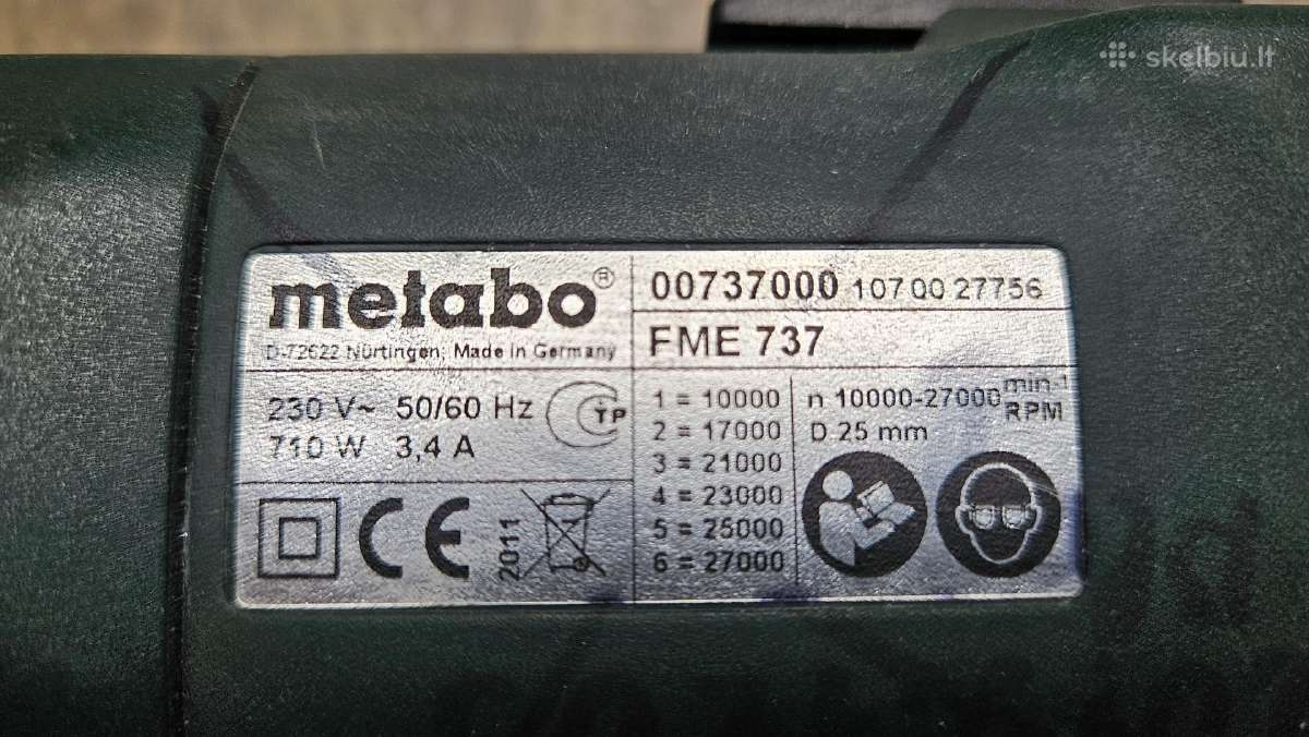 Frezeris Metabo Fme 737-710w. - nuotraukos Nr. 4