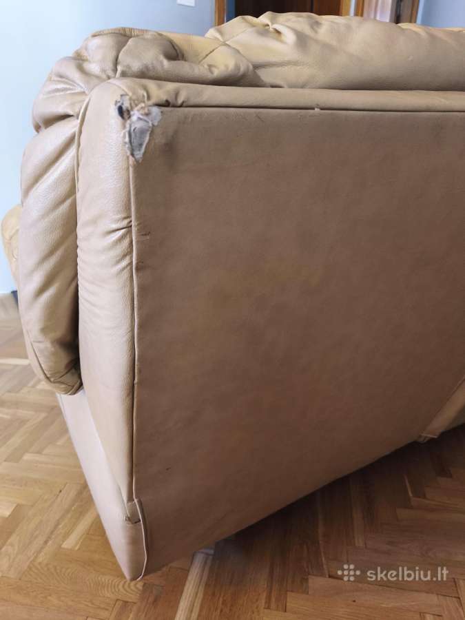 Patogi odinė trivietė sofa su reglaineriais - nuotraukos Nr. 8