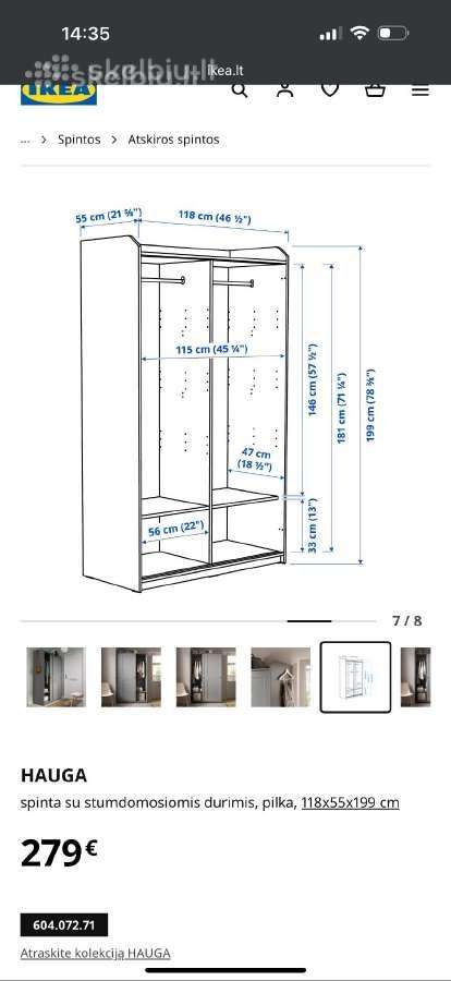 Ikea Hauga spinta - nuotraukos Nr. 3