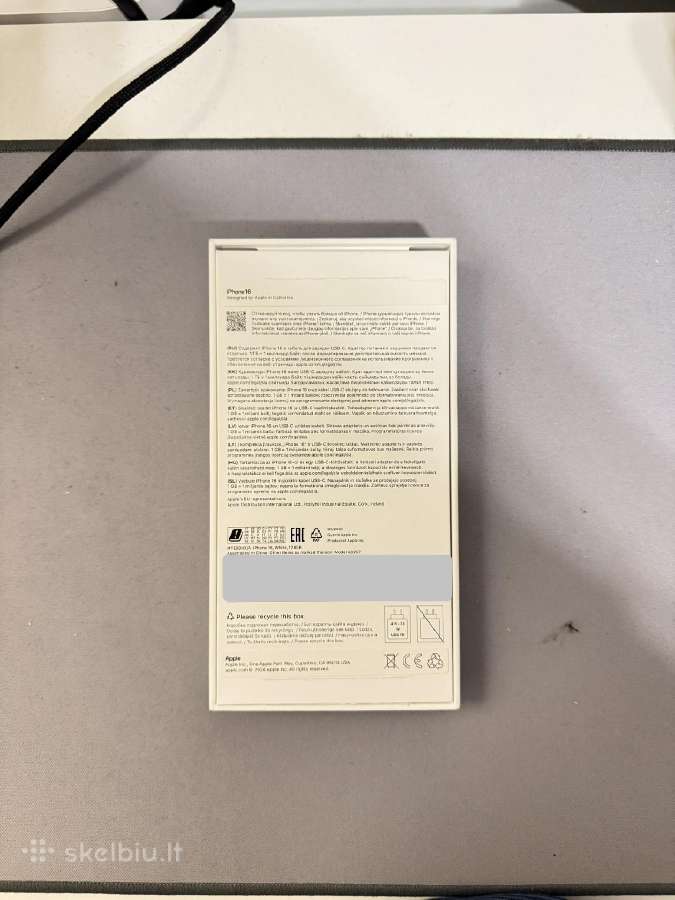 iPhone 16, 128 GB, Baltas, Battery health: 98% - nuotraukos Nr. 3
